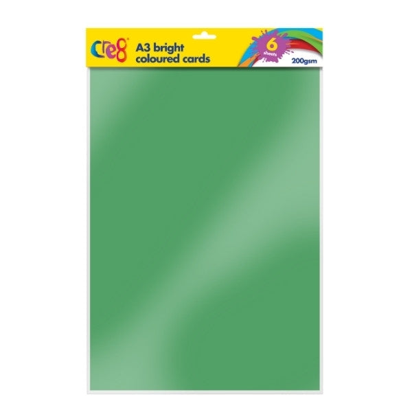 6 Bright Coloured A3 Card Sheets