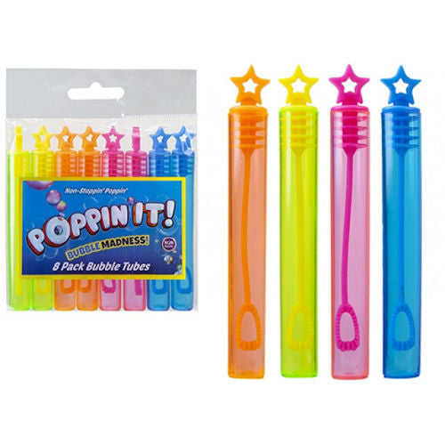 Neon Star Bubble Tubes - 8 Pack
