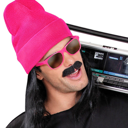 Wool Look Neon Pink Beanie
