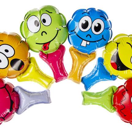 6 Emoji Face Self-Inflating Handheld Balloons