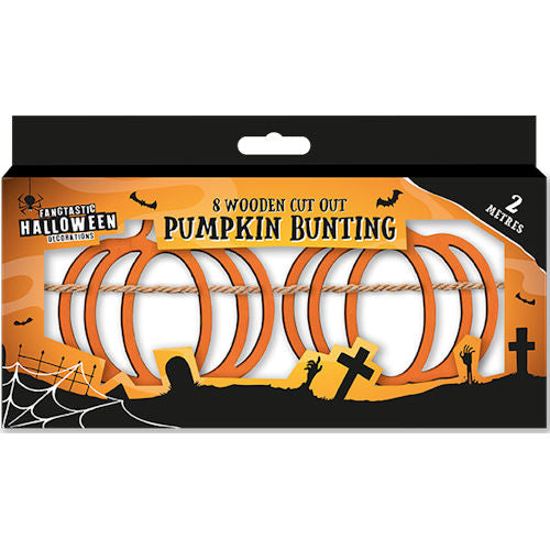 Halloween Pumpkin 2m Wooden Cut Out Bunting