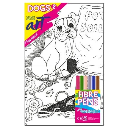 Dogs Velvet Poster Art & Fibre Pens