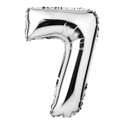 Large Silver Foil "Number 7" Balloon – 34 Inch