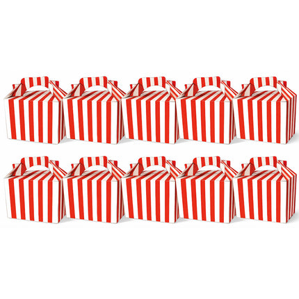 Red Stripe Boxes - 10 Pack