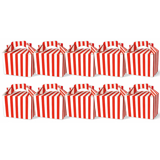 Red Stripe Boxes - 10 Pack