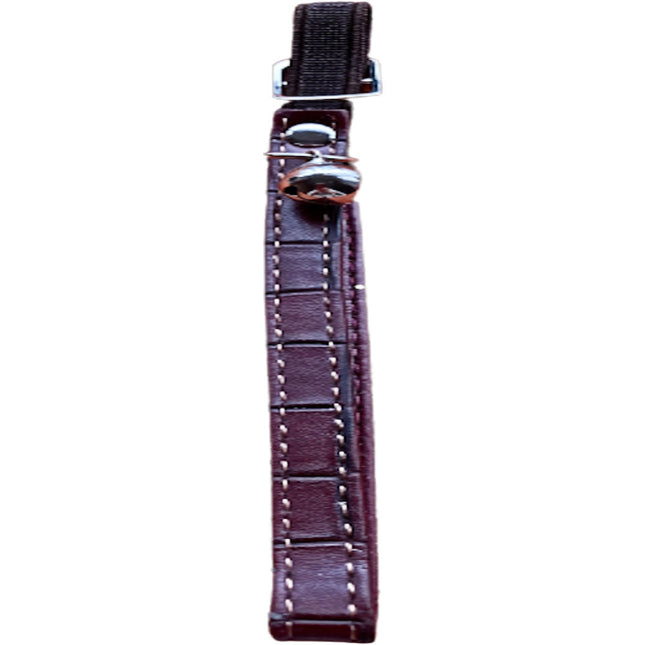 Dark Brown Leather Look Elastic Cat Collar