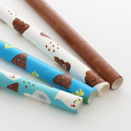 Emoji Poo Paper Straws - 20 Pack
