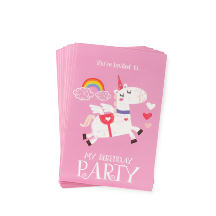 16 Unicorn Party Invites & Envelopes
