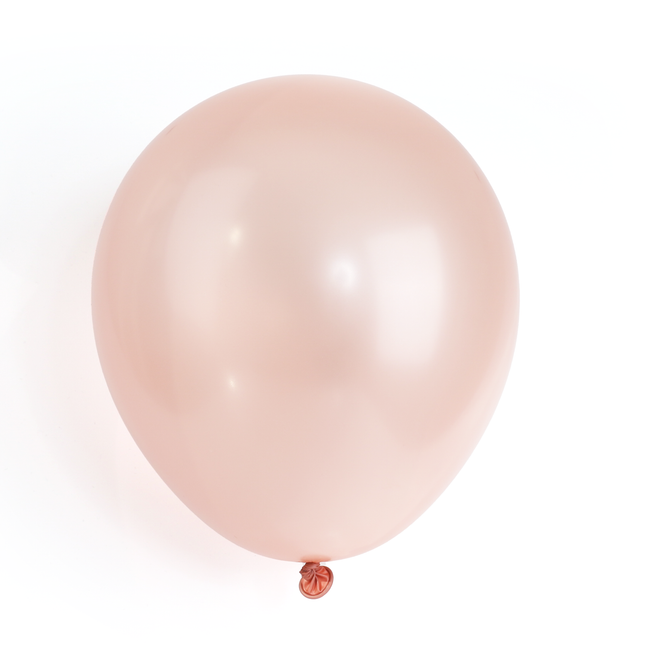 Pearlised Rose Gold 7" Latex Balloons – 100 Pack