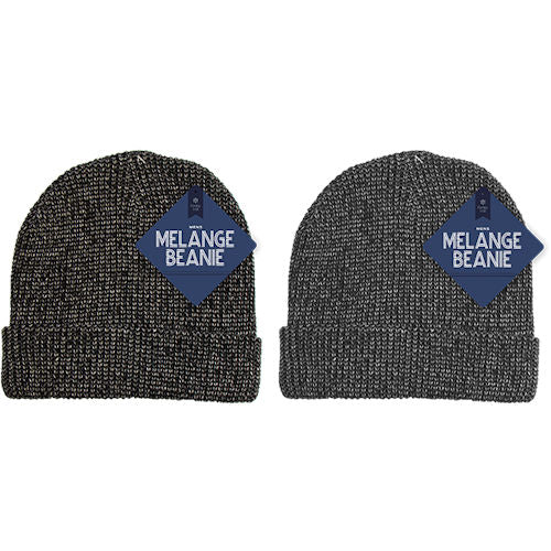 Men's Melange Beanie Hat Single - Assorted