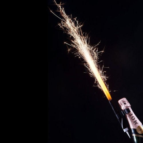 Black Sparkle Fountain Candle & Bottle Clip