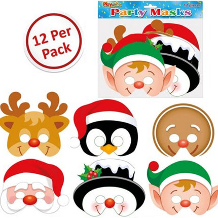 12 Cardboard Christmas Masks