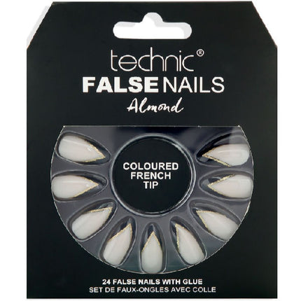 Technic Cosmetics False Nails Almond - Coloured French Tip
