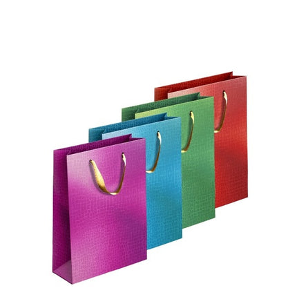 Coloured Embossed Metallic Medium Gift Bag