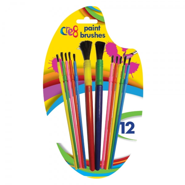 12 Assorted Paint Brushes