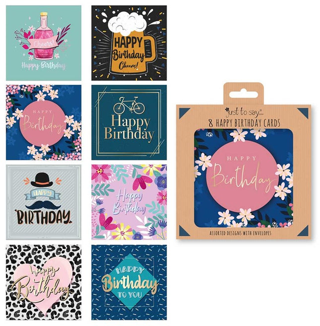 8 Adult Birthday Cards