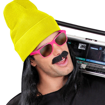 Wool Look Neon Yellow Beanie