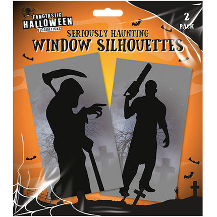 2 Halloween Window Silhouettes