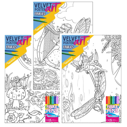 Fairies Velvet Poster Art & Fibre Pens