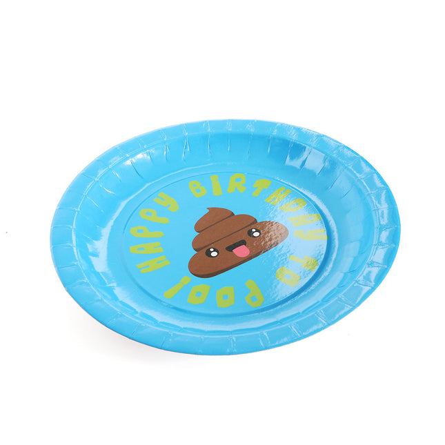 Emoji Poo Paper 9" Party Plates - 16 Pack