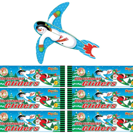 Christmas Santa & Snowmen Gliders - 6 Pack