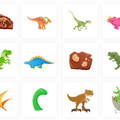 12 Dinosaur Temporary Tattoos