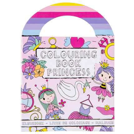 6 Princess Sticker & Colouring Books With Handles