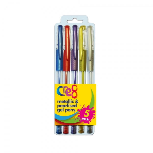 5 Metallic & Pearlised Gel Pens