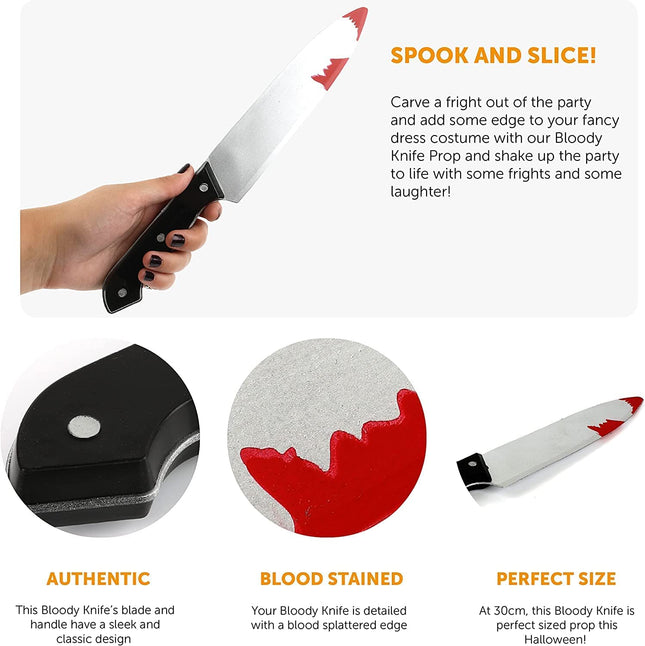 Large Bloody Kitchen Knife
