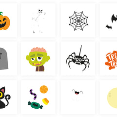 12 Halloween Temporary Tattoos