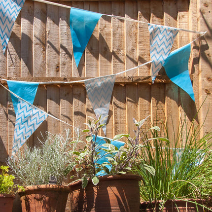Blue Zig Zag 10m Triangle Bunting