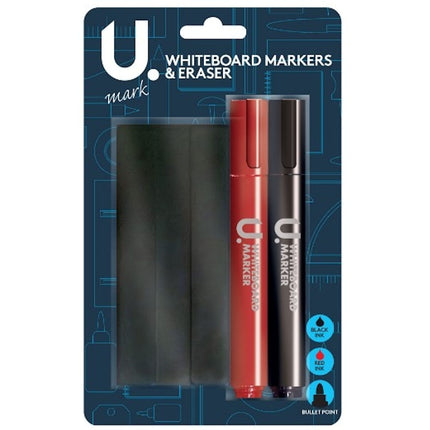 Whiteboard Markers & Eraser Set - Assorted
