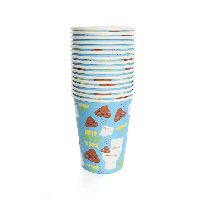 Emoji Poo Paper Party Cups - 16 Pack