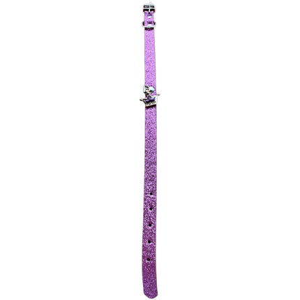 Glitter Dog Collar With Crown - Purple