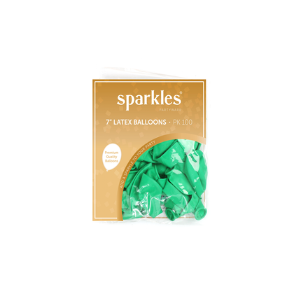 100 Pearlised Evergreen 7" Latex Balloons