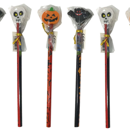 Halloween Pencils & Eraser Toppers - 6 Pack