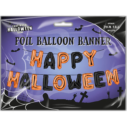 Halloween 'Happy Halloween' Foil Balloon Banner - 34cm