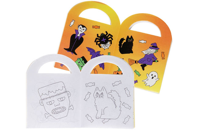 Halloween Sticker & Colouring Books With Handles - 6 Pack