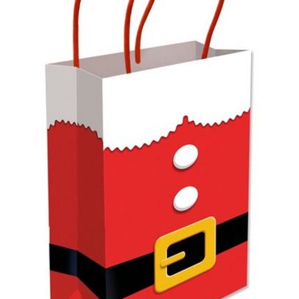 6 Santa Suit Paper Handle Bags