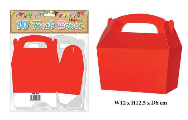 10 Red Treat Boxes