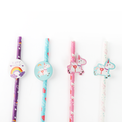 20 Unicorn Paper Straws