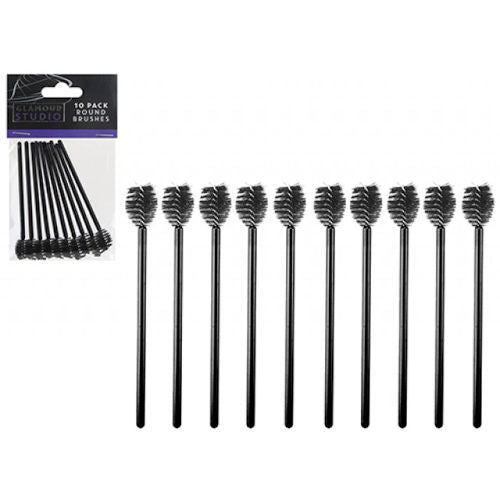 Round Eyelash Brushes - 10 Pack