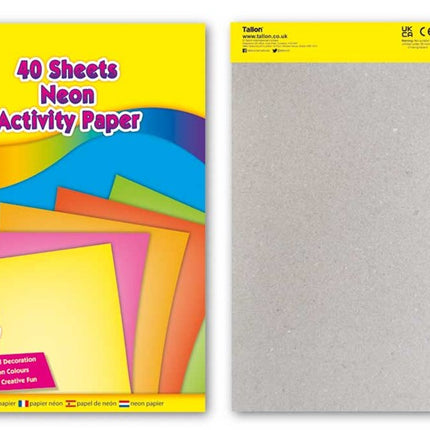40 Neon A4 Fluorescent Activity Paper Pad