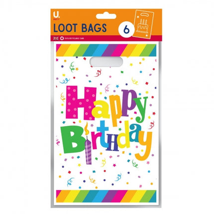 6 Happy Birthday Party Loot Bags