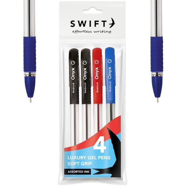Soft Grip Luxury Gel Assorted Pens - 4 Pack