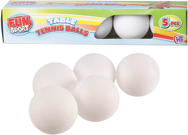 5 White Table Tennis Balls