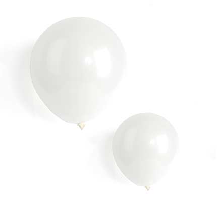 100 Pearlised White 7" Latex Balloons