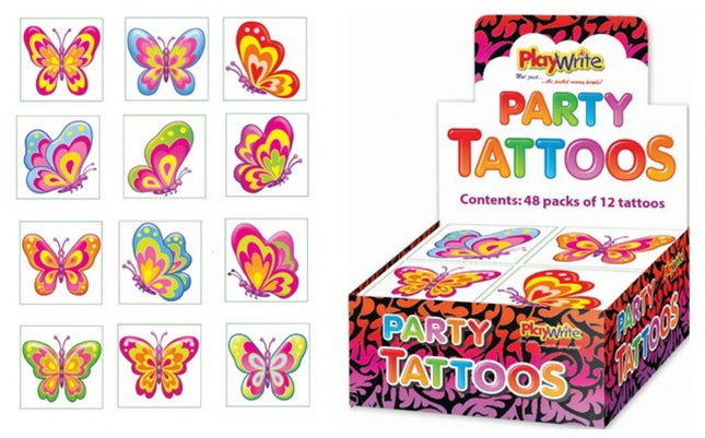 Butterfly Tattoos - 12 Pack
