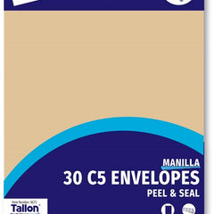 30 Manila C5 Peal & Seal Envelopes