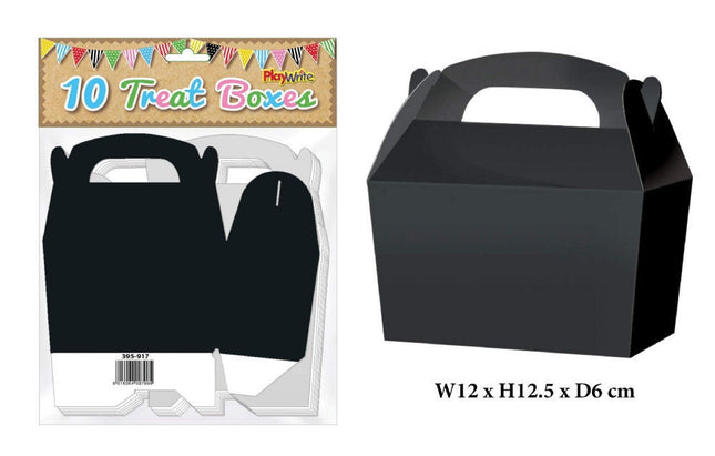 Black Treat Boxes - 10 Pack